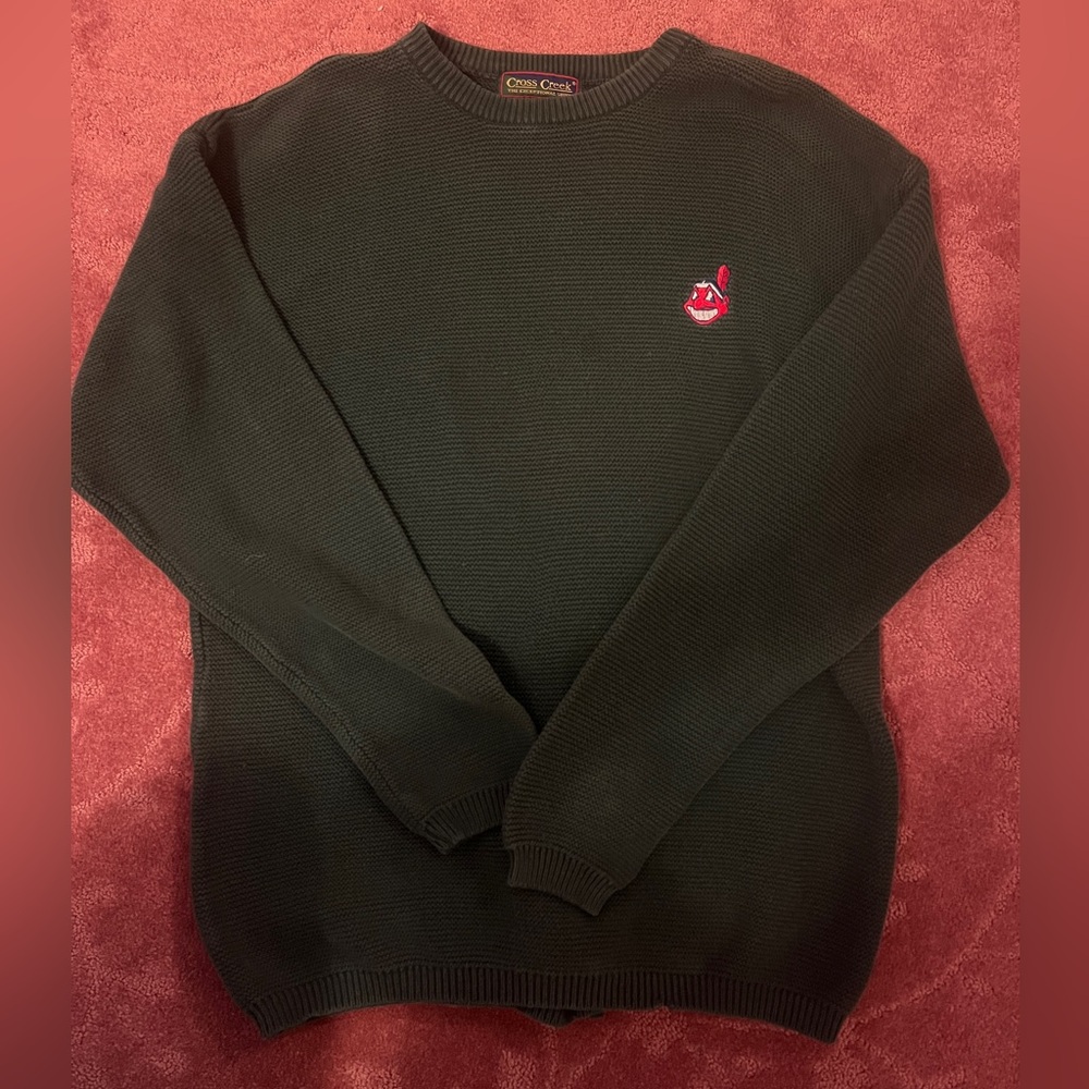 Vintage Cross Creek Chief Wahoo Indians Sweater